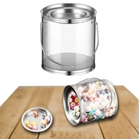 12 pcs clear paint cans transparent pvc paint can with lid design for decorative party use arts crafts paint buckets party