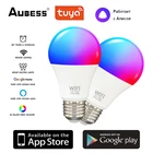 Умная светодиодная лампочка Tuya E27 B22 с Wi-Fi, приглушаемая светильник почка с RGB, CW, 15 Вт, работает с Alexa Echo, Google Home Assistant, Яндекс Алисы