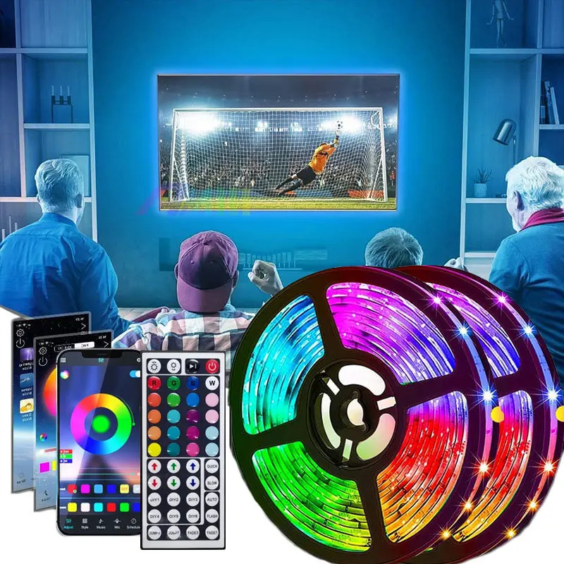 

5050 RGB LED Strip DC 5V WS2812B Led Lights for Room Flexible Lamp Tape Ribbon RGBIC TV Desktop Screen BackLight Diode Tape 10M