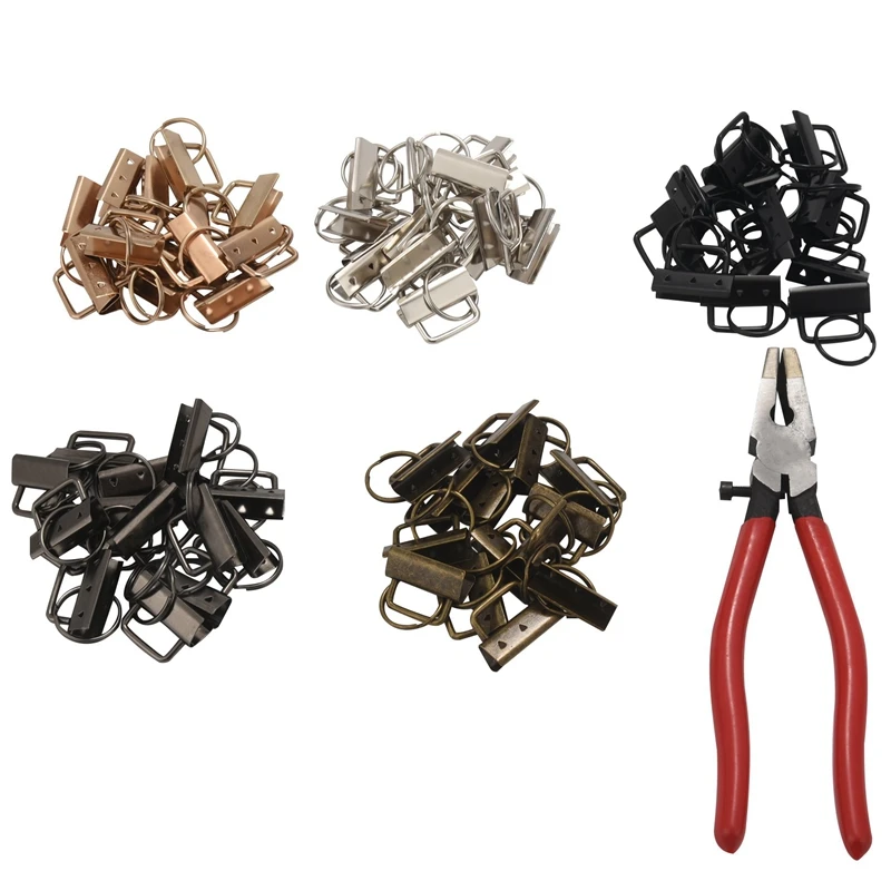 

32Mm 5 Colors Key Fob Hardware With Key Fob Pliers,Glass Running Pliers Tools With Jaws,For Key Fob Hardware Install