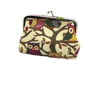 cute owl cartoon zero wallet womens creative canvas small zero wallet kawaii wallet cute wallet cute clutch small purse