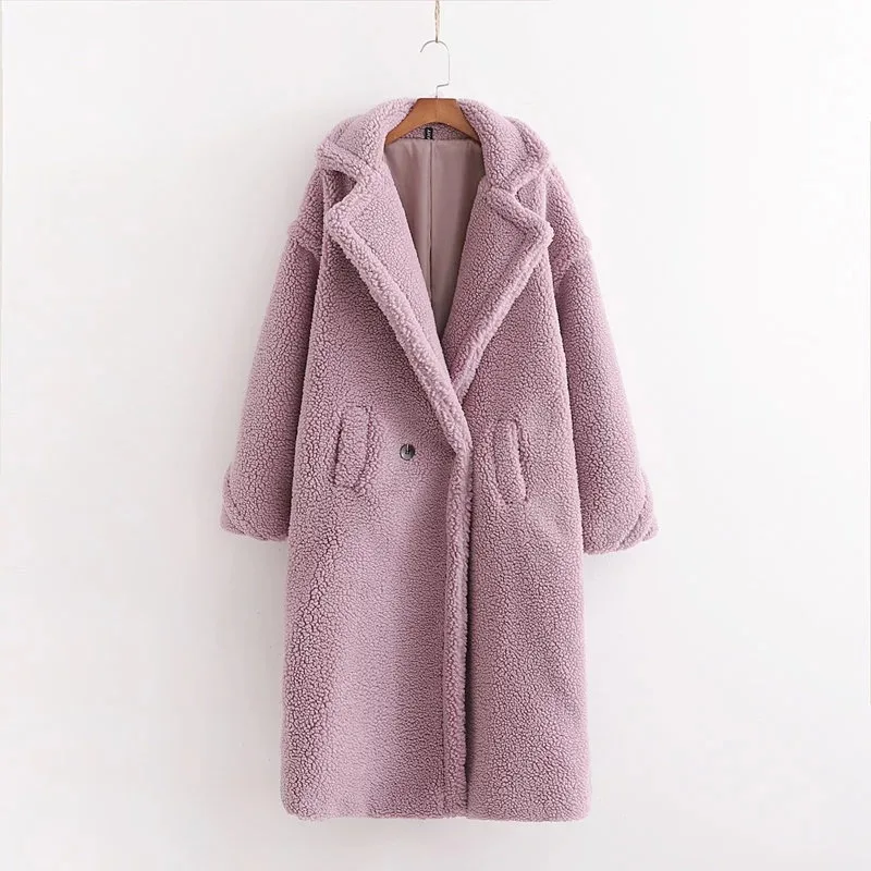 New Elegant Long Winter Faux Fur Coat Women Fashion Plush Fur Coats Loose High Quality Female Thick Warm Winter Fur Overcoat