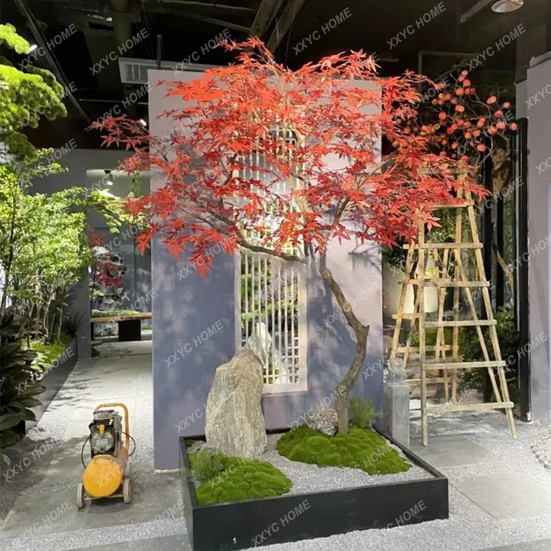 Искусственное зеленое кленовое дерево большой дизайн интерьера искусственные