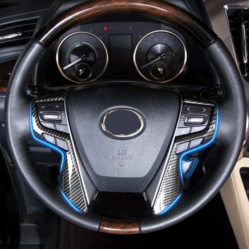 

For Toyota Alphard VELLFIRE 30 2016 -2022 Car Steering Wheel Cover Interior Decoration Trim Bezel Frame Accessories