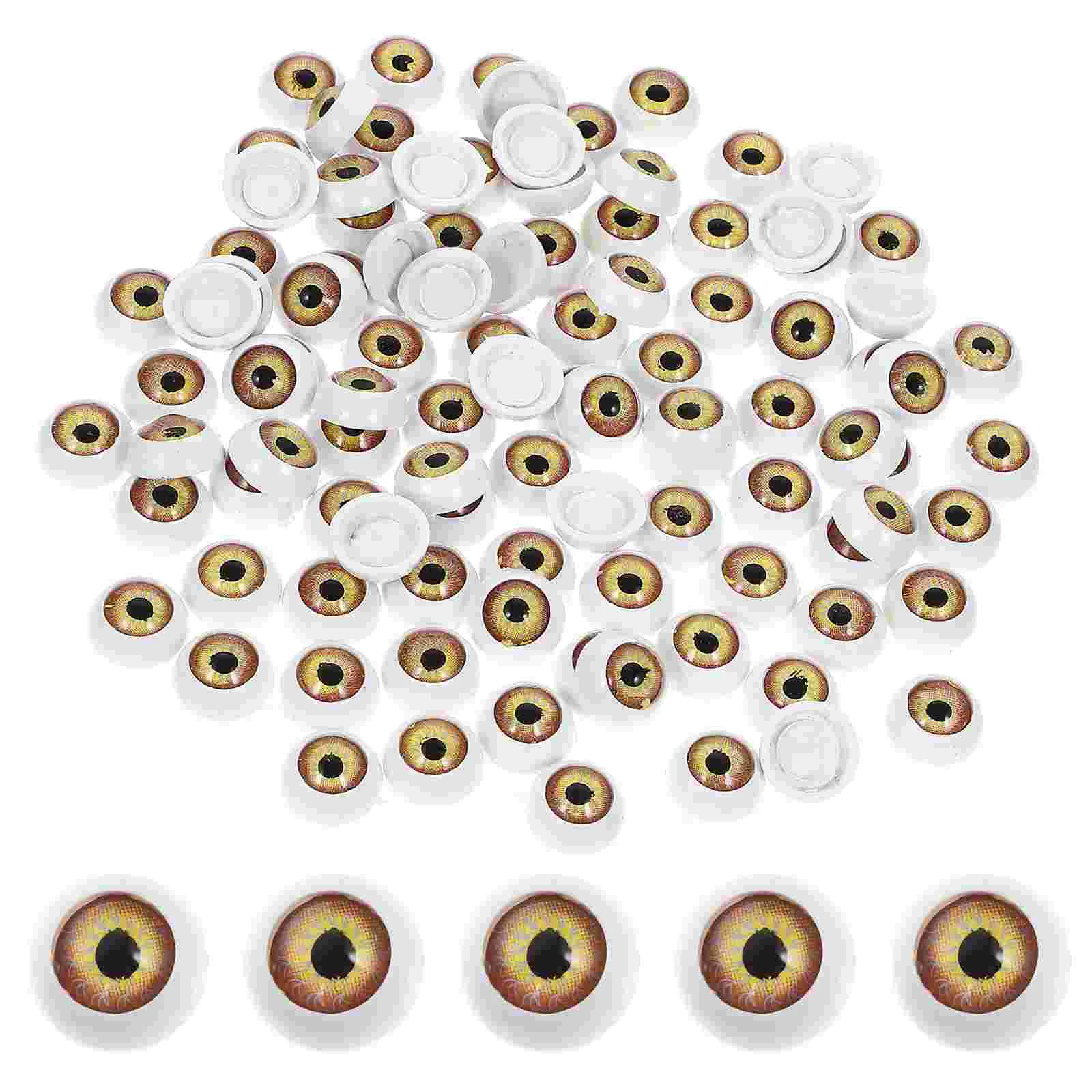 

100 Pcs Eyeballs Plastic Eyes Crafts Compact Supplies Multi-function Decor Fake Safety Stuffed Animals Puppet Crochet