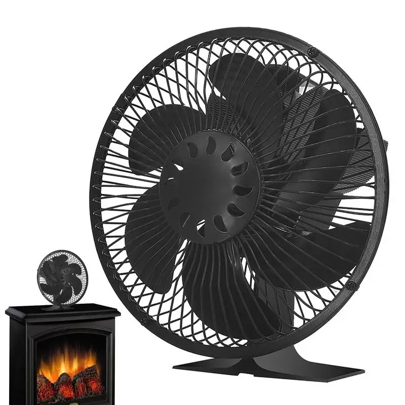 

Stove Fan Blade Heat Powered 6 Blade Stove Fan Aluminum Alloy Blade Winter Wood Log Burning Heat Distribution Stove Fan Blade