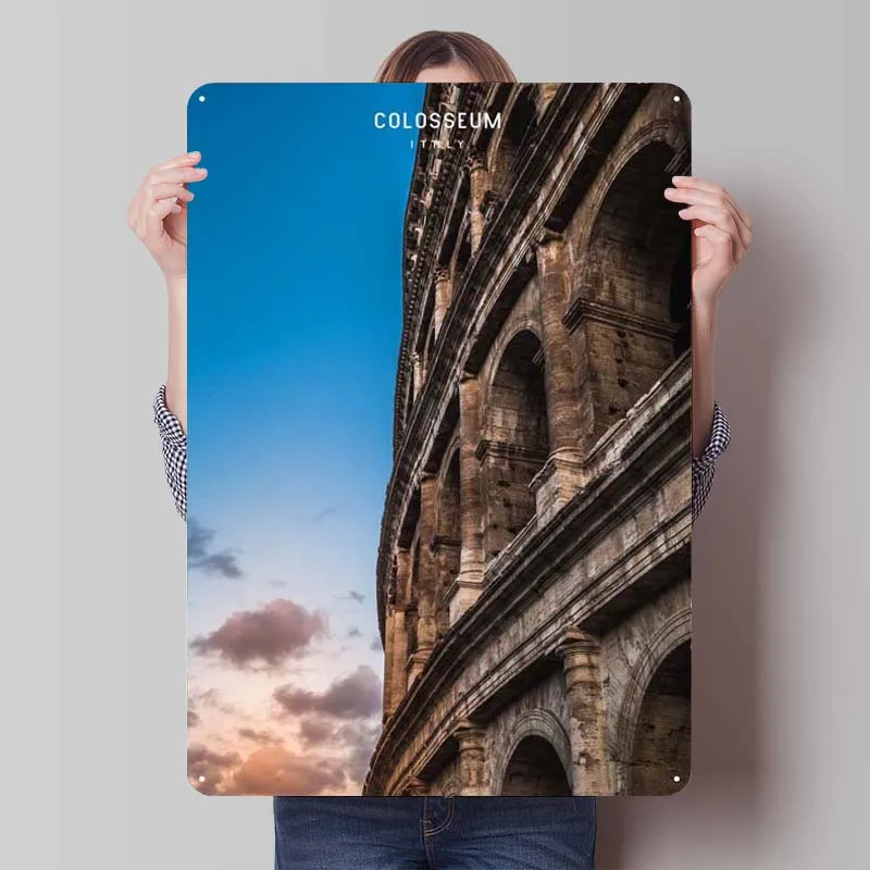 Металлический постер для двери здания колозеума винтажный металлический