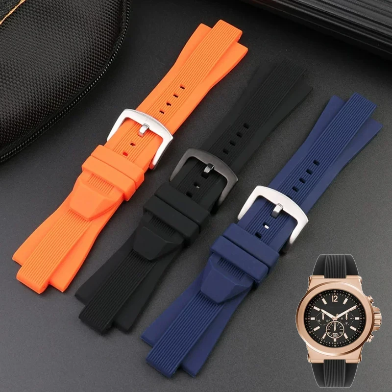 Фото Резиновый ремешок для часов Michael Kors MK8184 MK8152 MK9020 MK8730 MK8761 8295 8296 8445, мужской силиконовый ремешок для часов MK №1