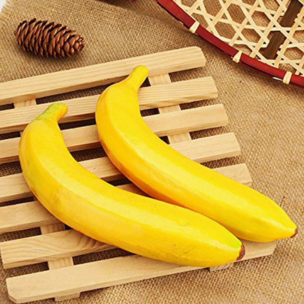 

2pcs 20cm Long Artificial Fruit Plastic Fake Fruit Artifical Banana&artificial Plastic Fake Simulated Banana
