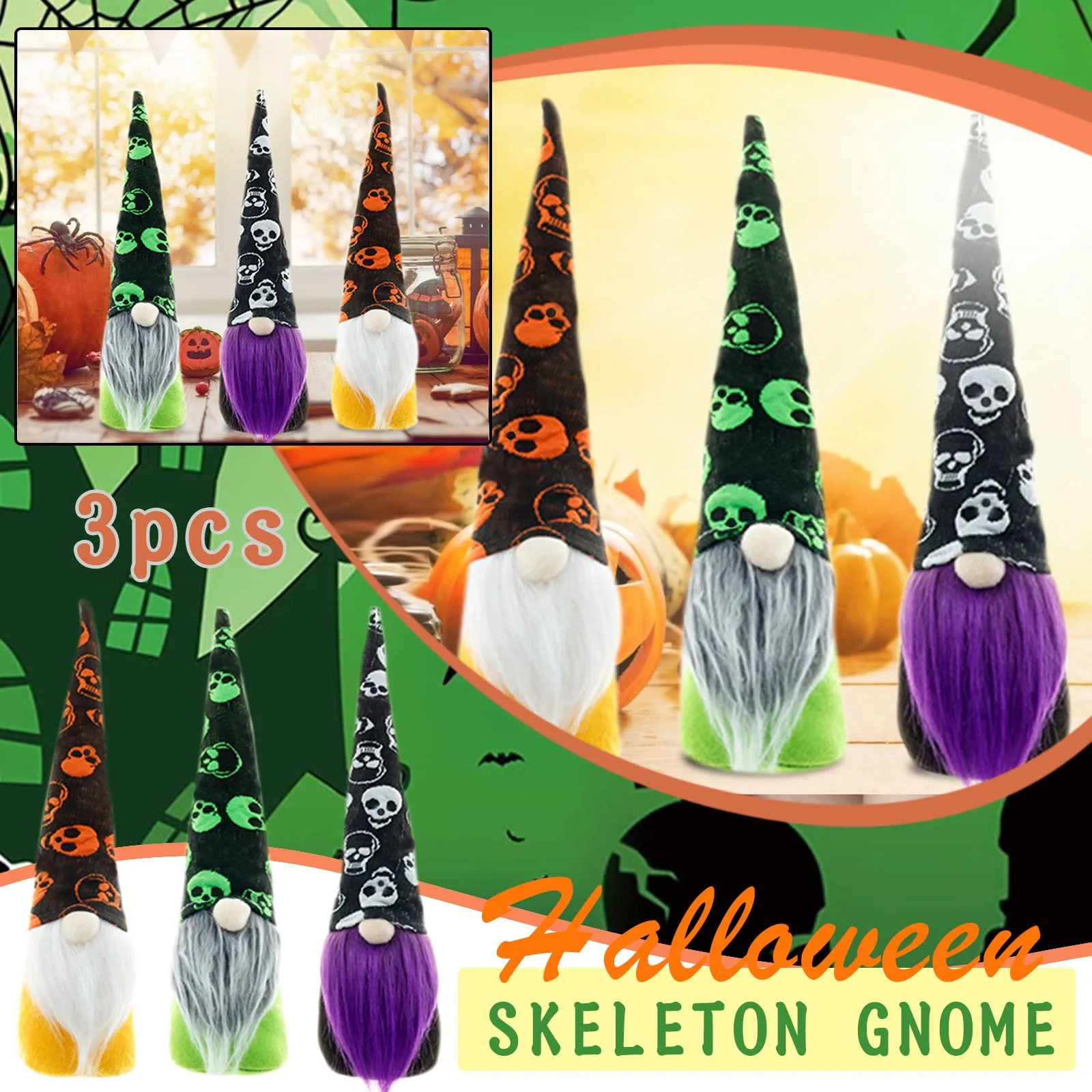 

Long 3 Gnome Halloween PC Color Decoration Festival Hat Home Decor