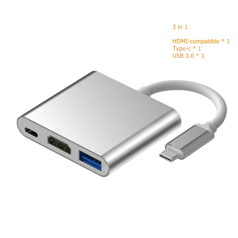 Type C to 4K HDMI-compatible USB C 3.0 VGA Adapter Dock Hub for Macbook HP Zbook Samsung S20 Dex Huawei P30 Xiaomi 11 TV