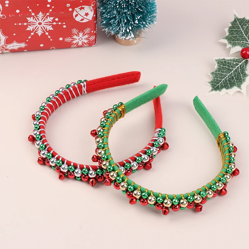 Новая красная зеленая рождественская повязка на голову женская простая