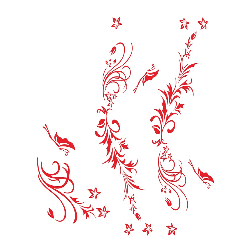 

3pcs Butterflies Floral Sticker Universal Car Side Body Decal Car Hood Sticker