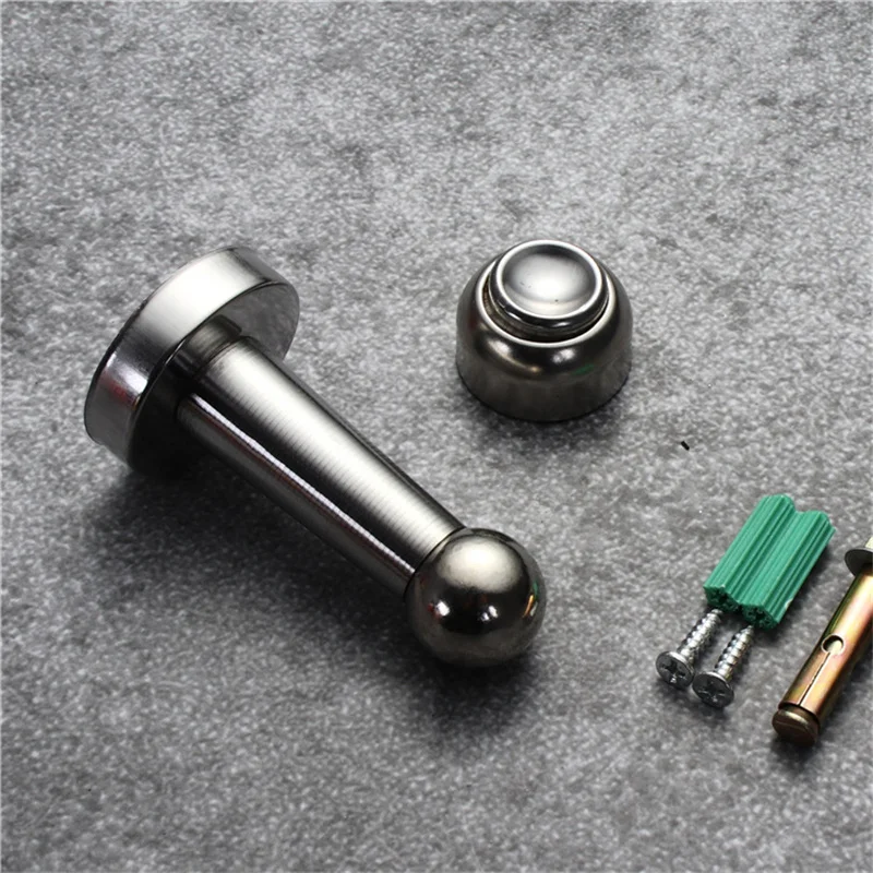 

New Stainless Steel Magnetic Door Stopper Sticker Toilet Glass Hidden Door Holders Catch Floor Nail-free Doorstop Door Hardware
