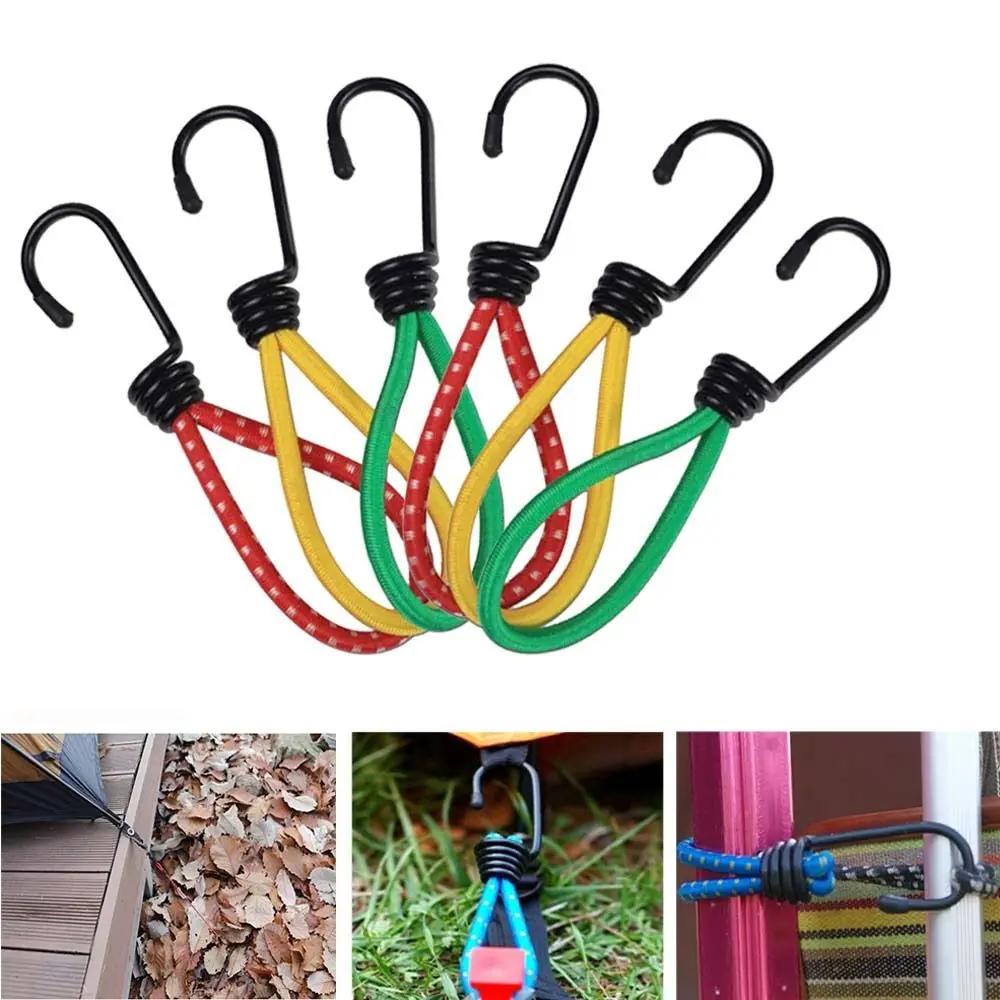 

5pcs Outdoor camping tent elastic rope buckle 15cm fixed bundle with elastic rope hook camping canopy accessories pull rope