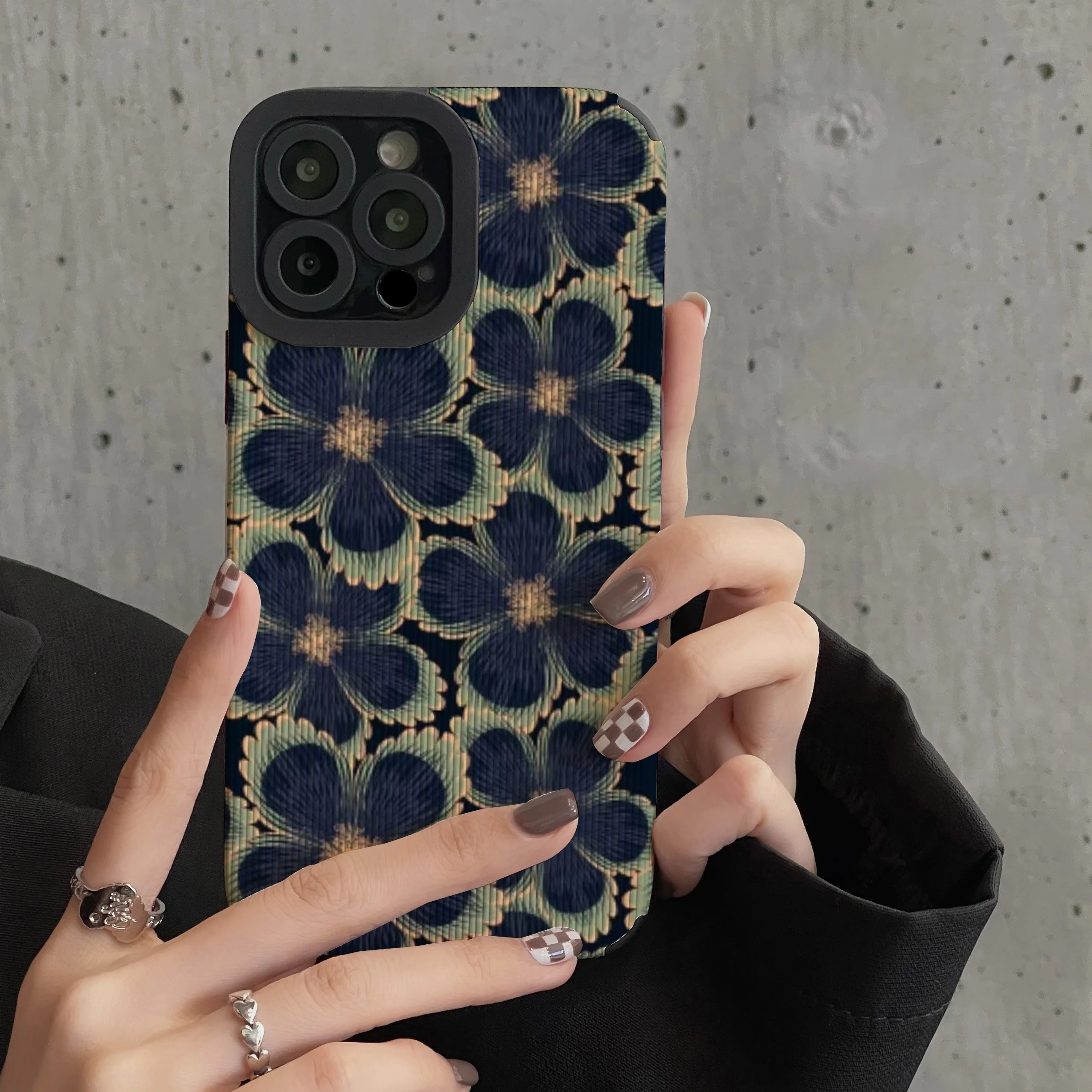 

Full-screen Flowers for Iphone13pro Max 12 Mobile Phone Case 11 Personality 14pro All-inclusive X Xr New 7 8plus Protective Case