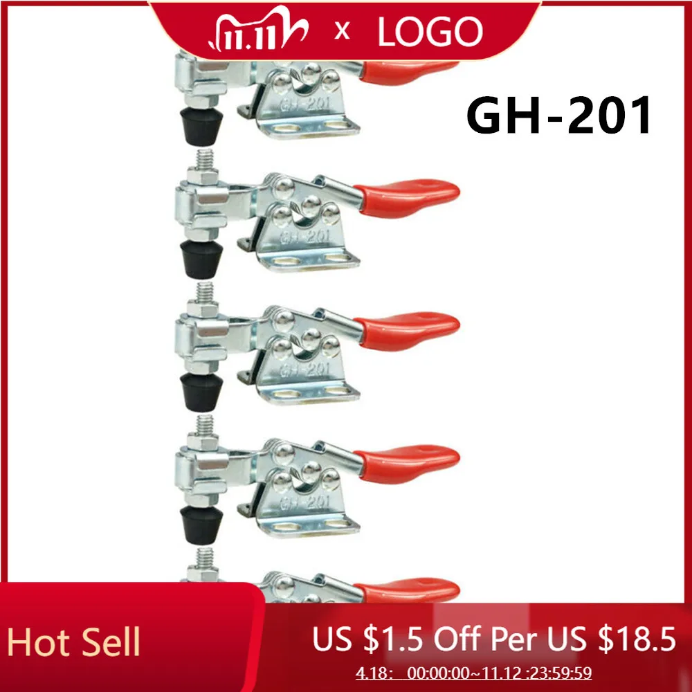 

5pcs Toggle Clamp GH-201 GH-201A GH-201B GH431 Horizontal Quick Release Tools Woodworking Fix Clip Hand Tool