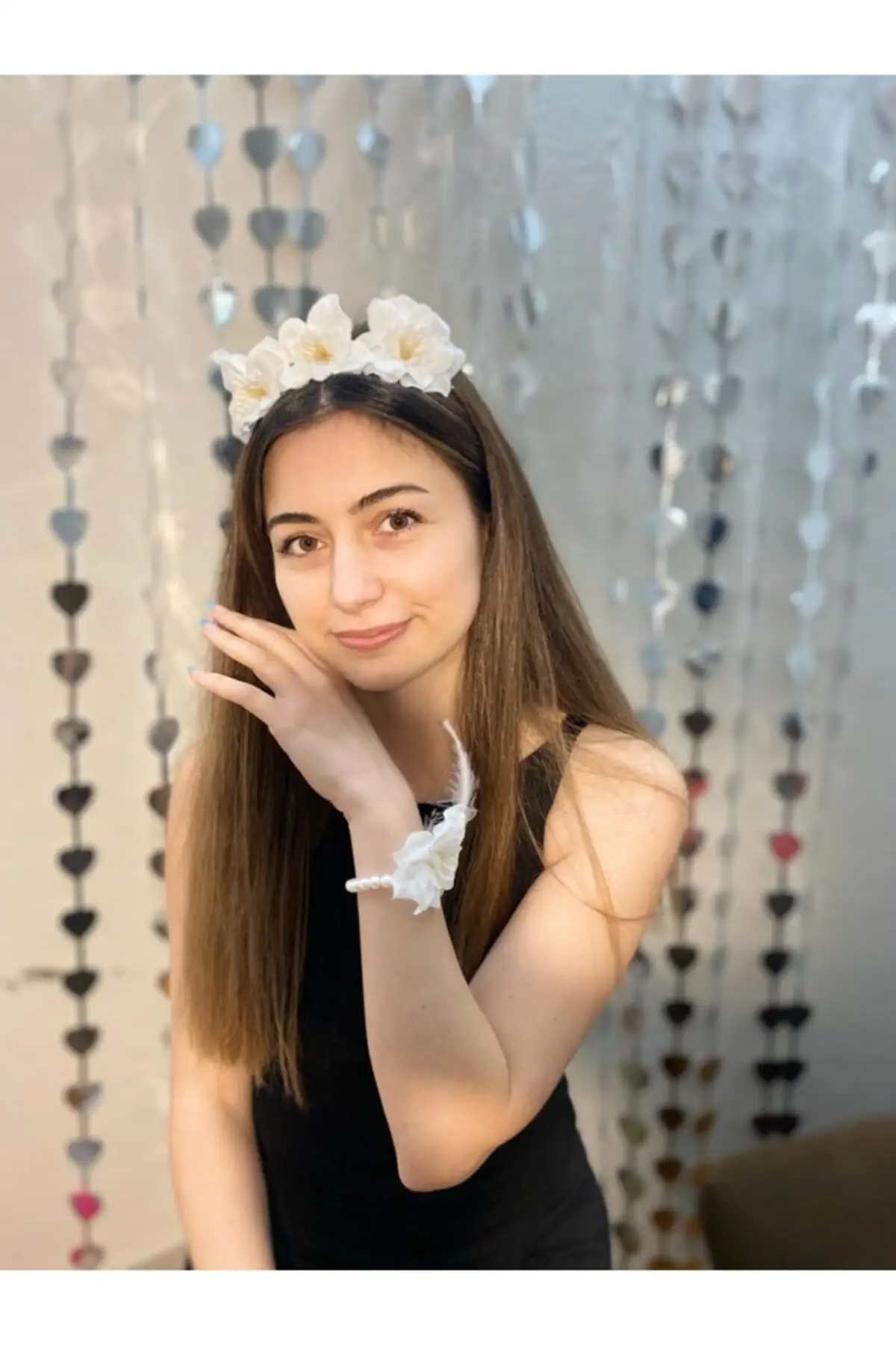 

Hand Bridesmaid Flower Crown Bangle Set henna bride veil welon