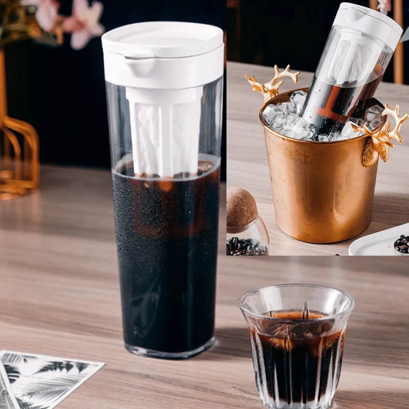 

1100ml Espresso Cold Brewer Iced Coffee Maker Dual Use Filter Coffee&Tea Pot Espresso Ice Coffee Drip Maker Filter Bottle coffee