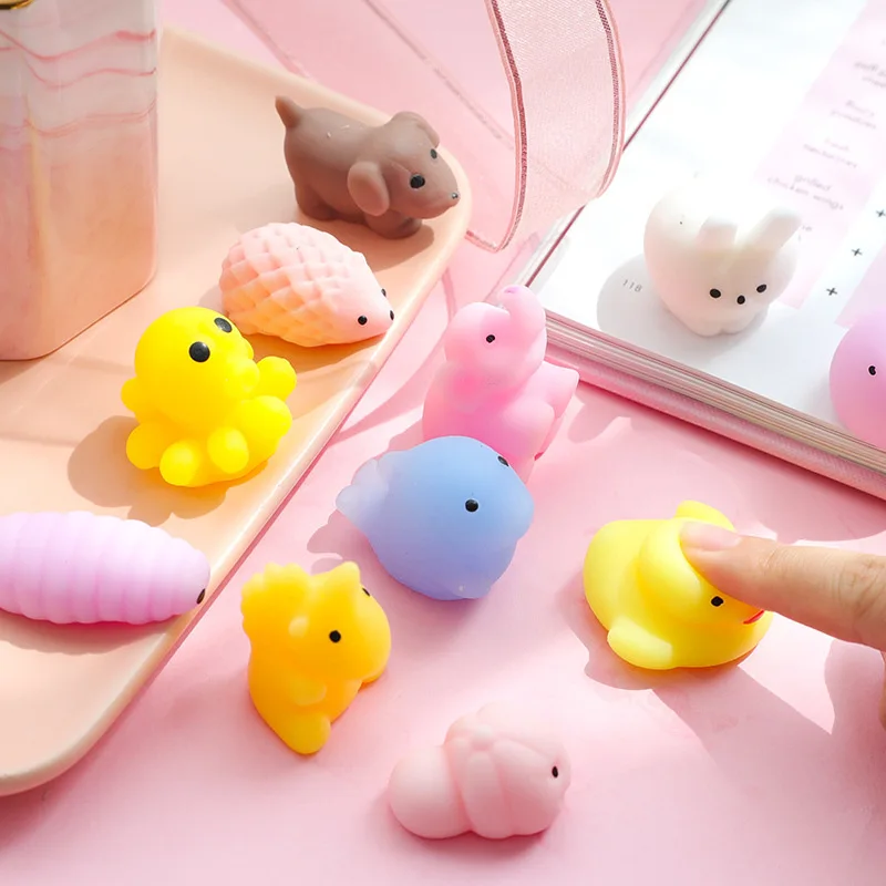 10 шт. все разные милые сжимаемые кошки Mochi медленно восстанавливающие форму