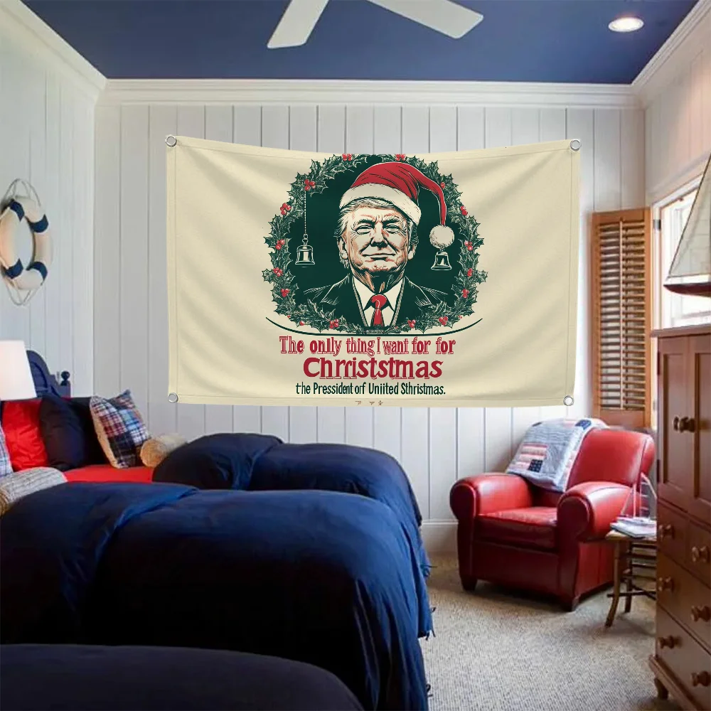 Двойное проникновение Trump домашний сад офис Sukkot рождественское украшение флаг с