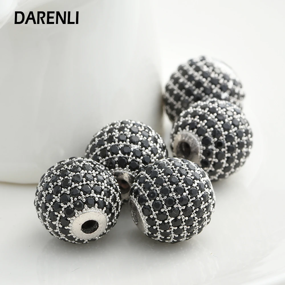 DARENLI 1 шт. круглые латунные бусины с цирконом для DIY женщин изготовление ювелирных