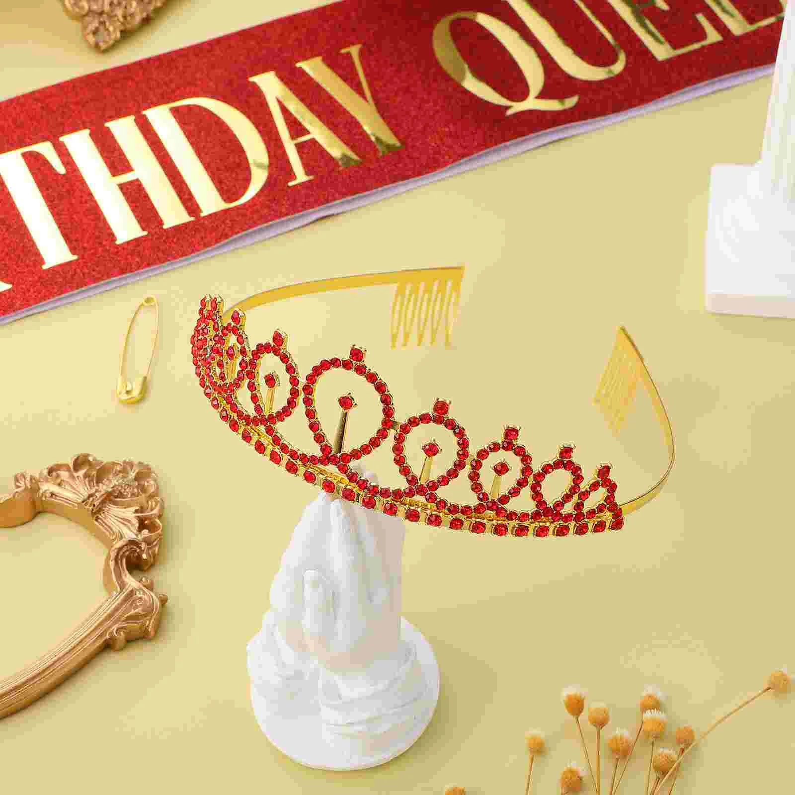 Корона церемониальная повязка на голову красные короны для женщин диадемы