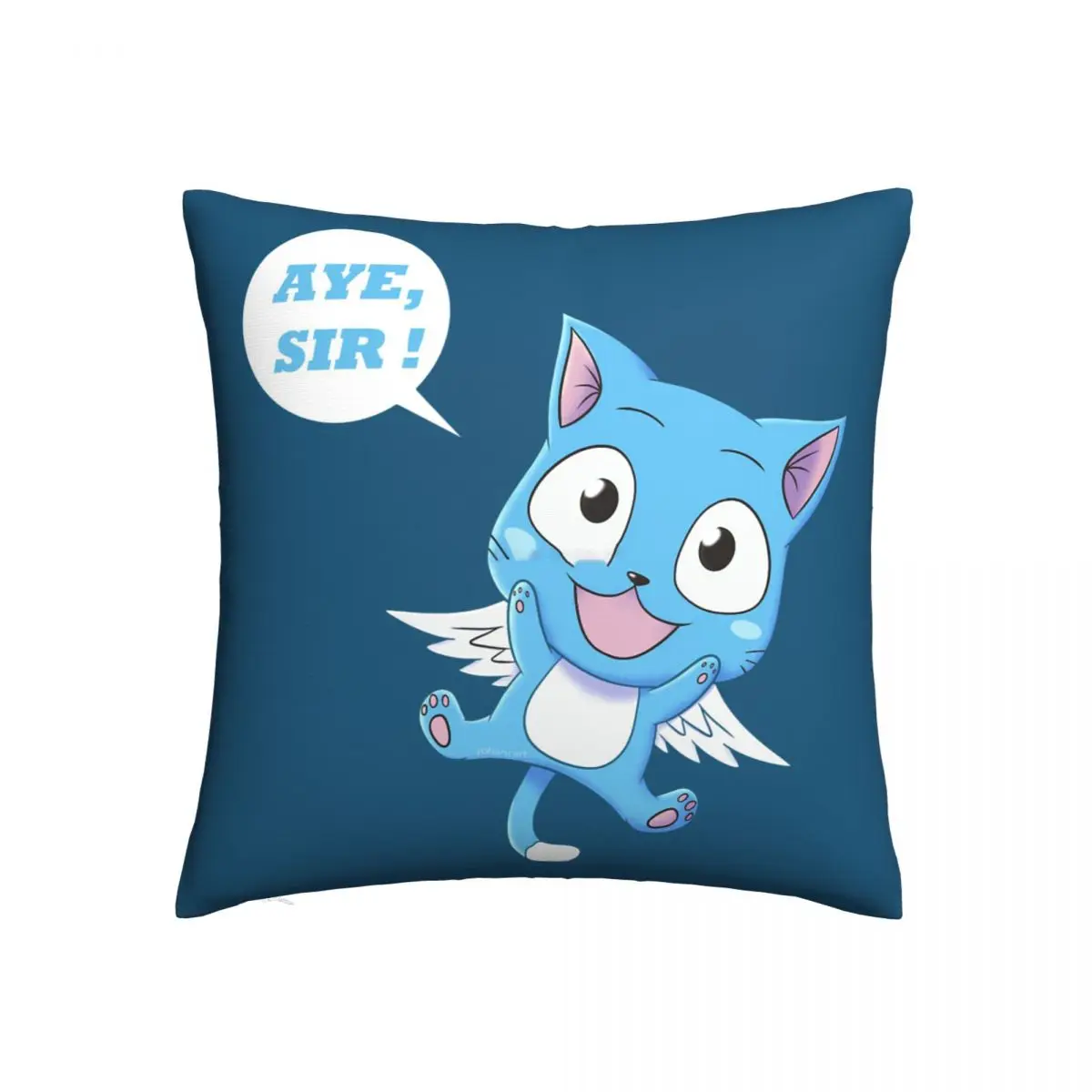 

Blue Cat Polyester Cushion Cover Fairy Tail Lucy Natsu Happy Gray Erza Anime Bedroom Office Decorative Kawaii Pillow Cover