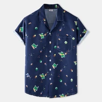 funny animal print mens hawaiian shirts short sleeve casual button down beach shirts tropical aloha party clothing chemise
