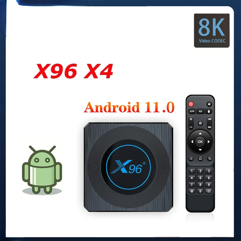 

HD 8K TV Box X96 X4 Smart Mini Android 11.0 Allwinner S905X4 Set Top Box 5G/2.4G Dual Wifi BT4.1 Quad Core Smart Media Player