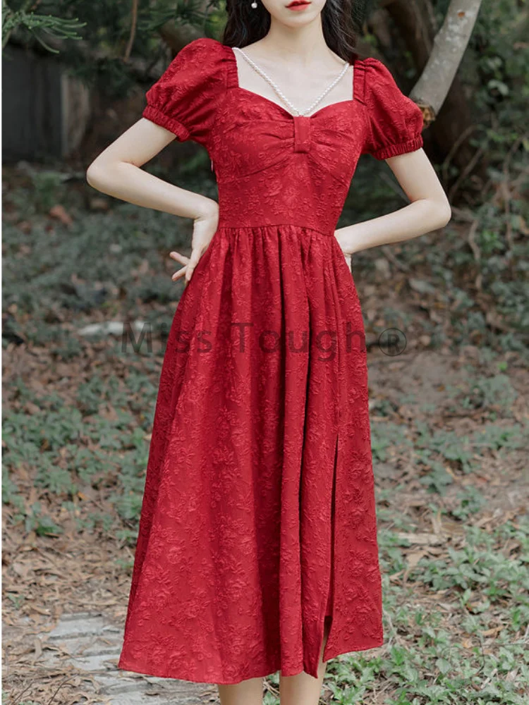 

Летнее однотонное винтажное элегантное платье, женское корейское модное цельное платье, женское сексуальное Повседневное платье составного кроя, модель 2023 года