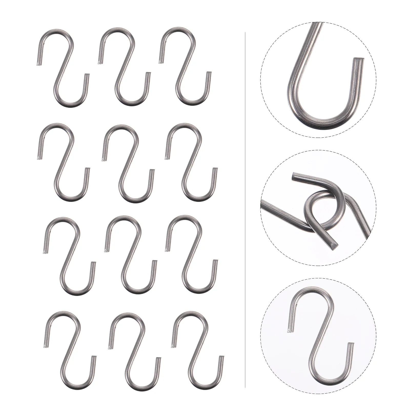 

30Pcs Stainless Steel Shape Hooks Handy Hooks Chain Wire Hooks Hanging Hooks