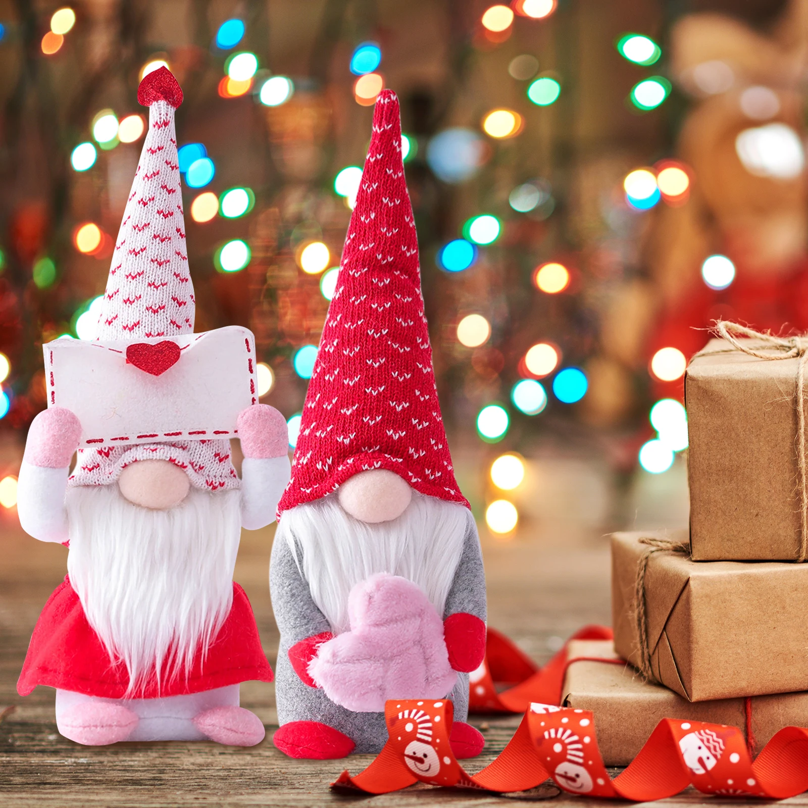 

Плюшевые гномы Valentijnsdag, плюшевые гномы, 2 шт., кукла гнома мистер и миссис с сердцем, декоративные подарки