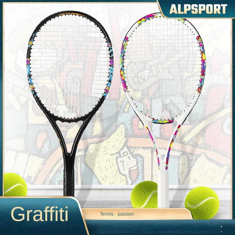 

Women's Professional Tennis Rackets Integrated Frame Shock Absorption Composite Carbon Racket Fashion Graffiti