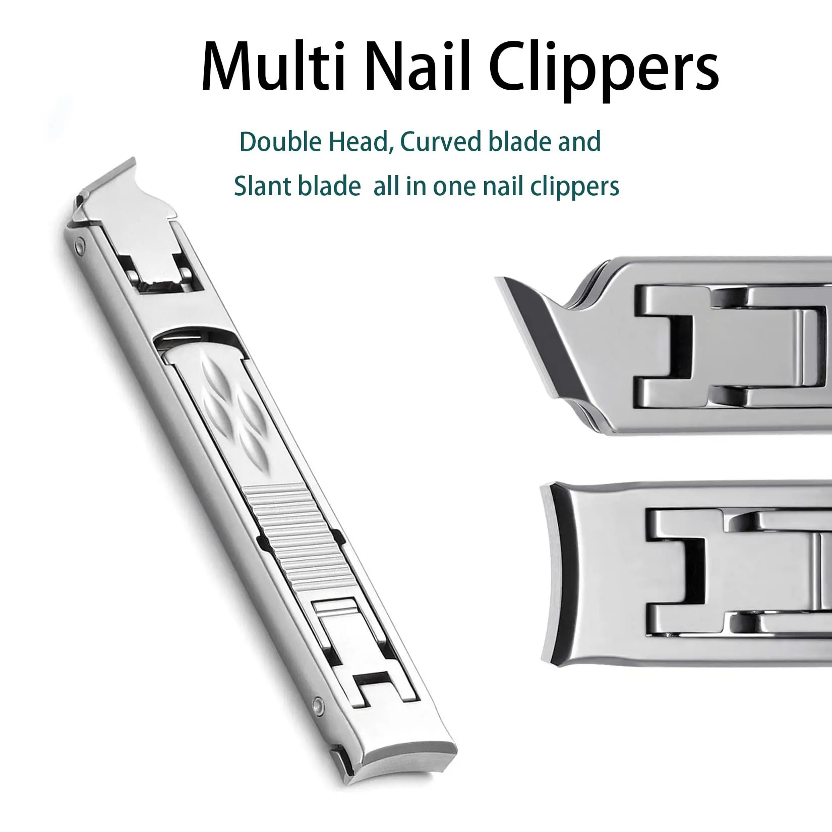 

Ultra-Thin Nail Clippers Foldable Nail Cutter with Double End Curved and Bevel Blade Portable Fingernail Trimmer