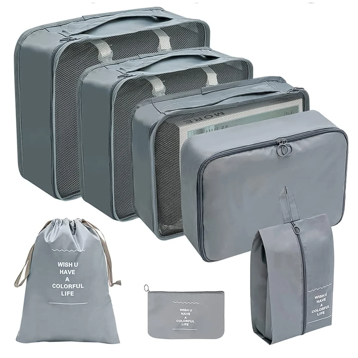 

7 pcs Set Travel Organizer Storage Bags Suitcase Packing Set Storage Cases Portable Luggage Organizer Clothes Shoe Tidy Pouch