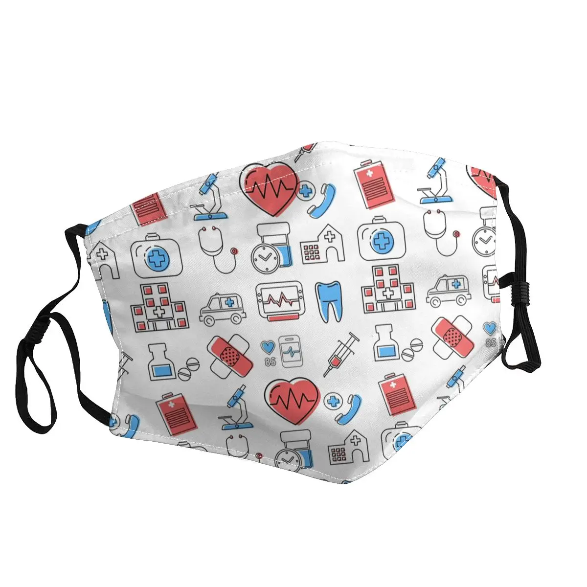 

Nursing Supplies Pattern Non-Disposable Unisex Face Mask Funny Nurse Pattern Dustproof Protection Cover Respirator Mouth-muffle