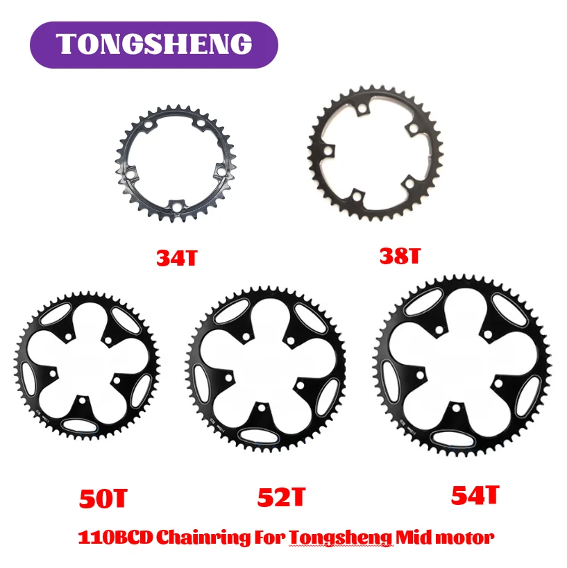 

2022 High Quality 34T 42T 50T 52T Electric Bicycle Bike Chain Ring Wheel for Tongsheng TSDZ2 Mid Motor Bicycle Accessories