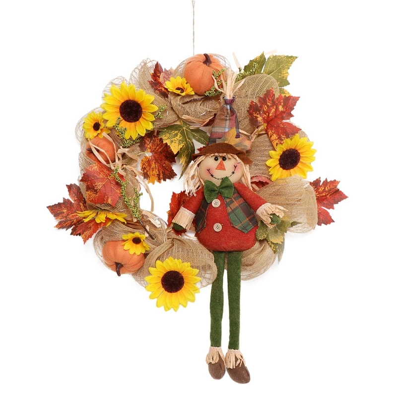 

Christmas Wreaths, Christmas Pendant Decorative Rattan Doll Christmas Wreaths for Front Door Holiday Festival Wall Decor