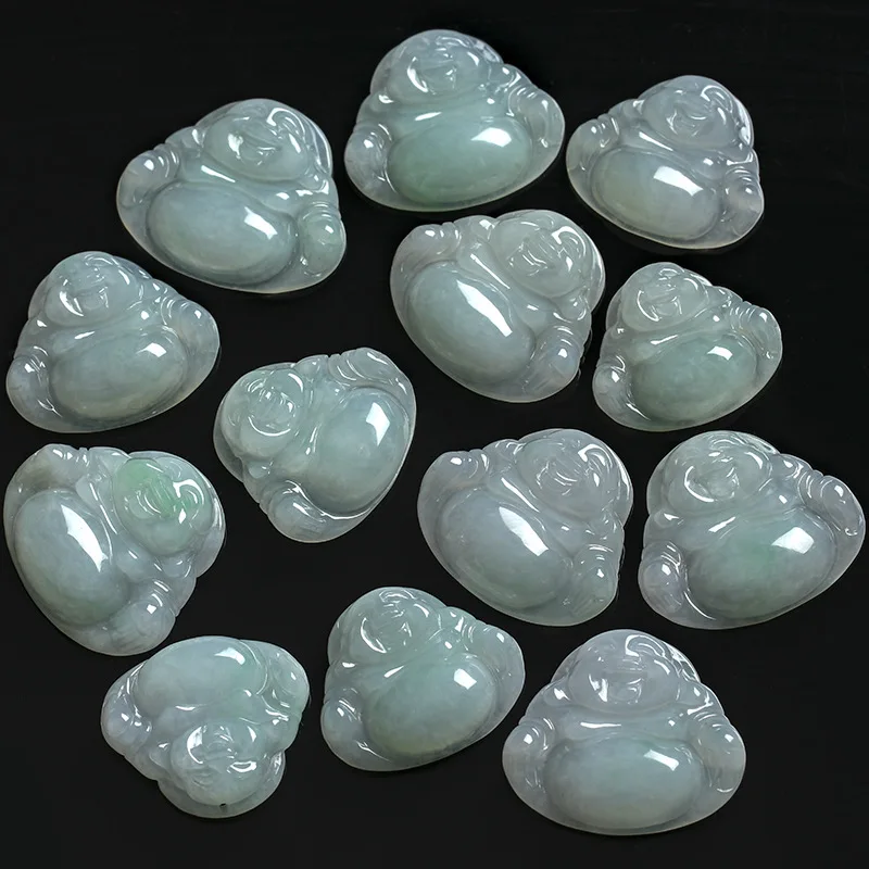 Оптовая продажа натуральный нефритовый женский кулон с улыбающейся Буддой Maitreya