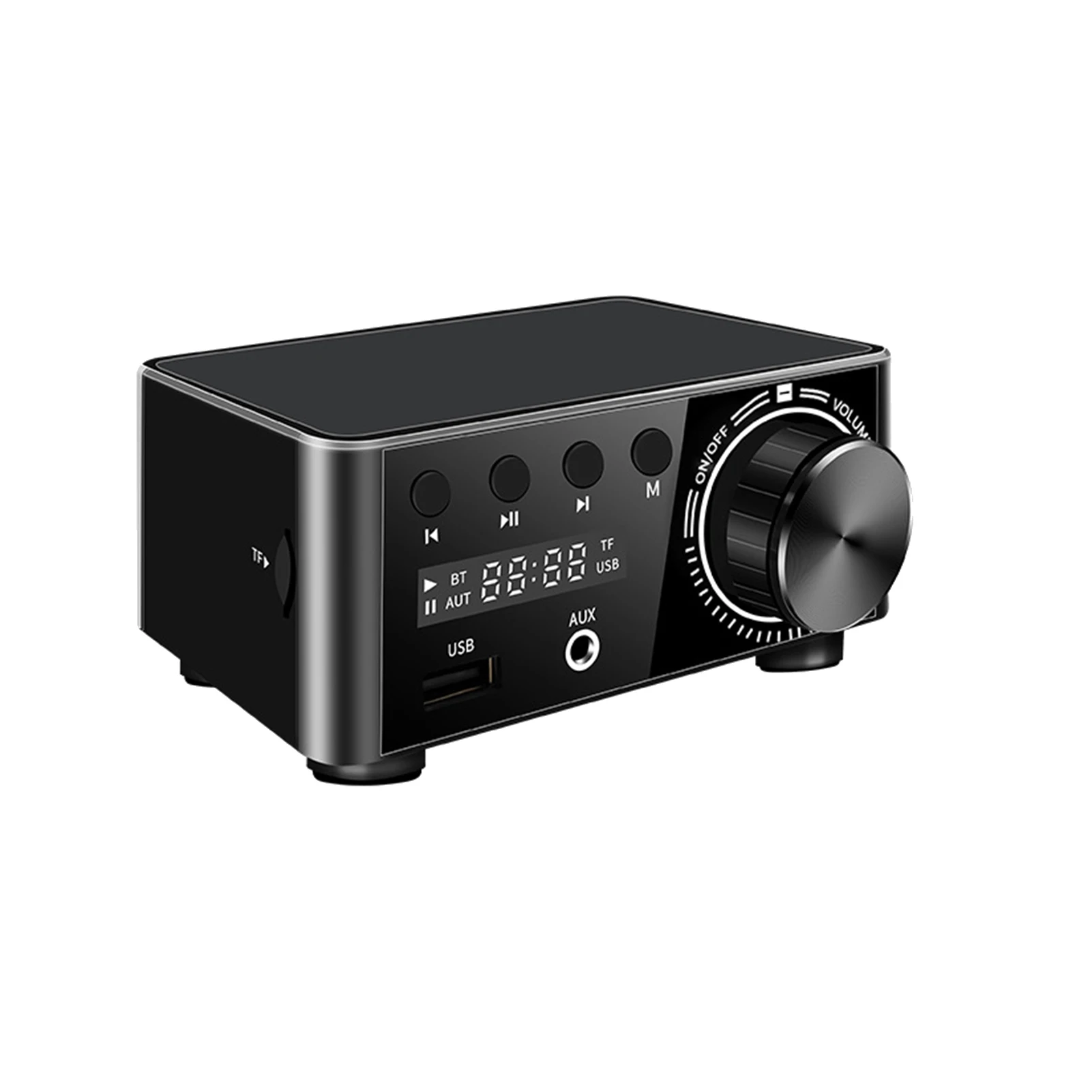 

BT 5.0 Digital Power Amplifier Music Player 2x50W Dual Channel Audio System Lossless Stereo Sound Receiver Box with 12V Adapter