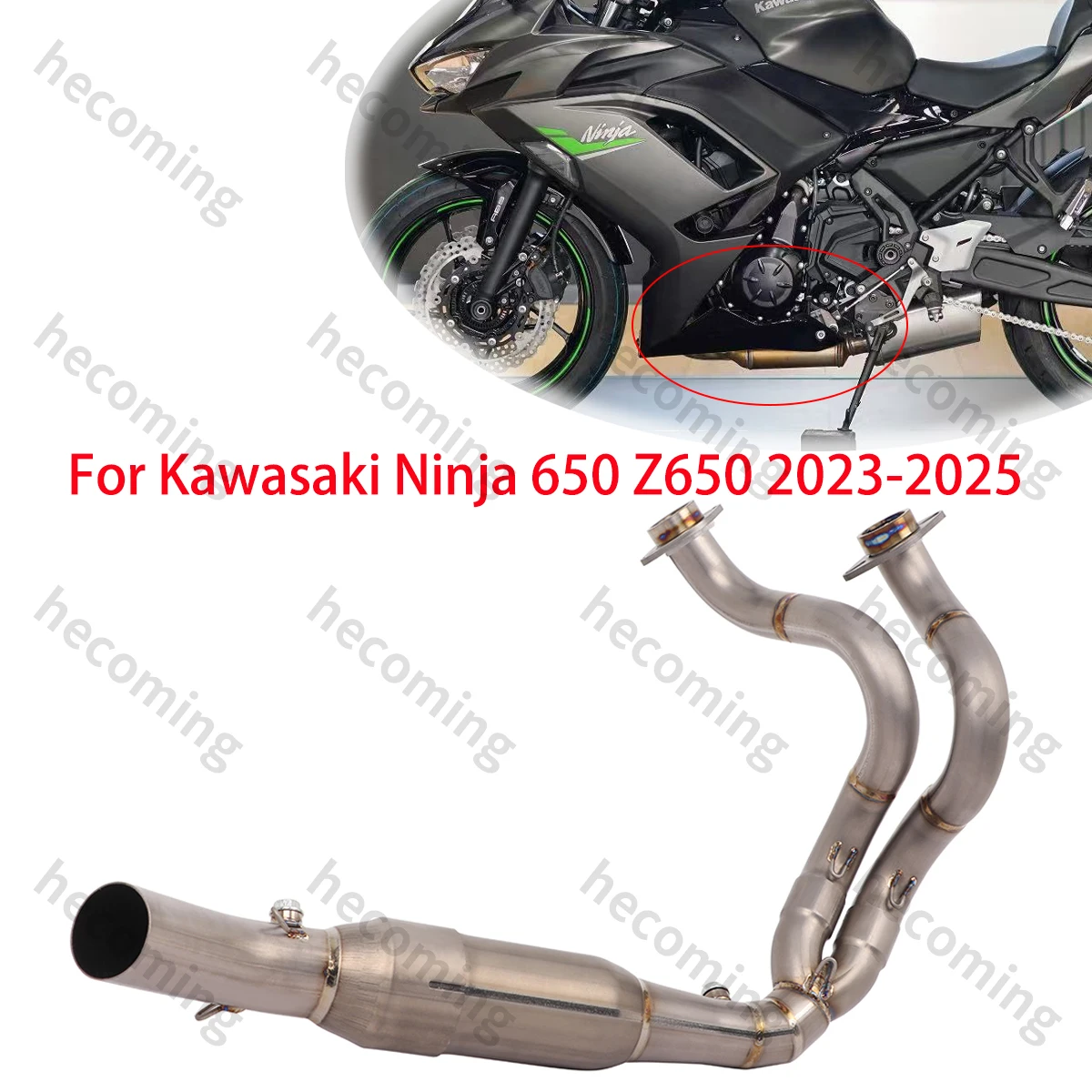 Титановая передняя выхлопная труба для Kawasaki Z650 Ninja 650 KRT Edition 2023 2024 2025