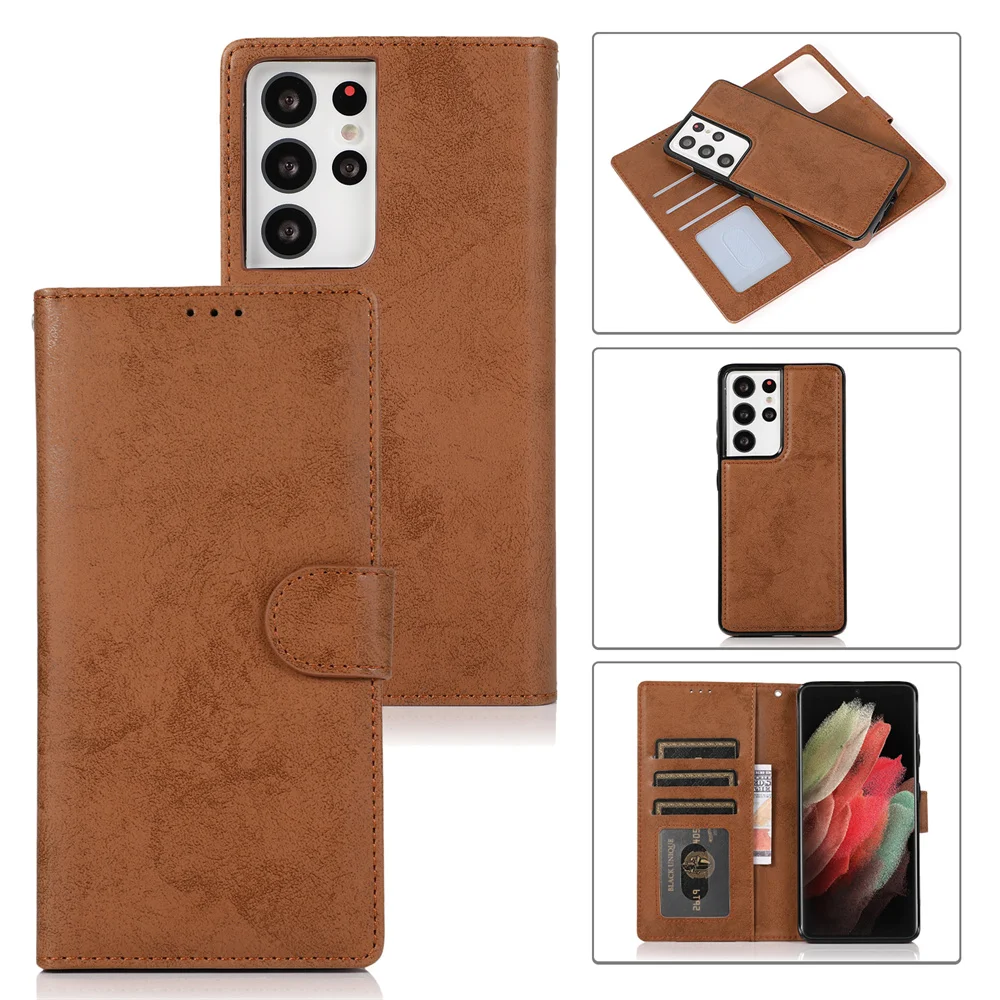 

Кожаный чехол-бумажник с откидной крышкой для Samsung Galaxy S21 S21Plus S21Ultra S21FE S20Plus A13 A32 A33 A53 A73