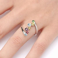 womens elegant fingure ring inlaid with round rhinestone colorful rings shiny crystal charming jewelry classical rings