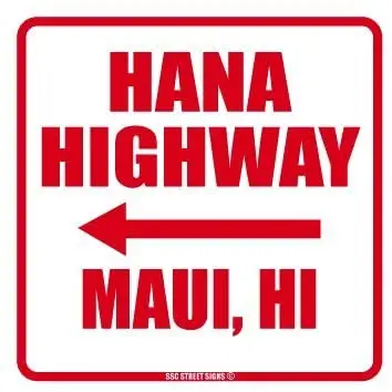 Seaweed Surf Co. Hana Highway Maui Hi Aluminum Tin Metal Poster Sign Wall Decor 12x12 | Plaques &amp Signs