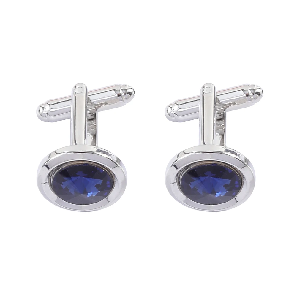 

Wholesale 1 Pair Trendy Round Sturdy Blue Rhinestone Sleeve Button Men Cufflinks Boys Shirt Fashion Accessories Festival Gift