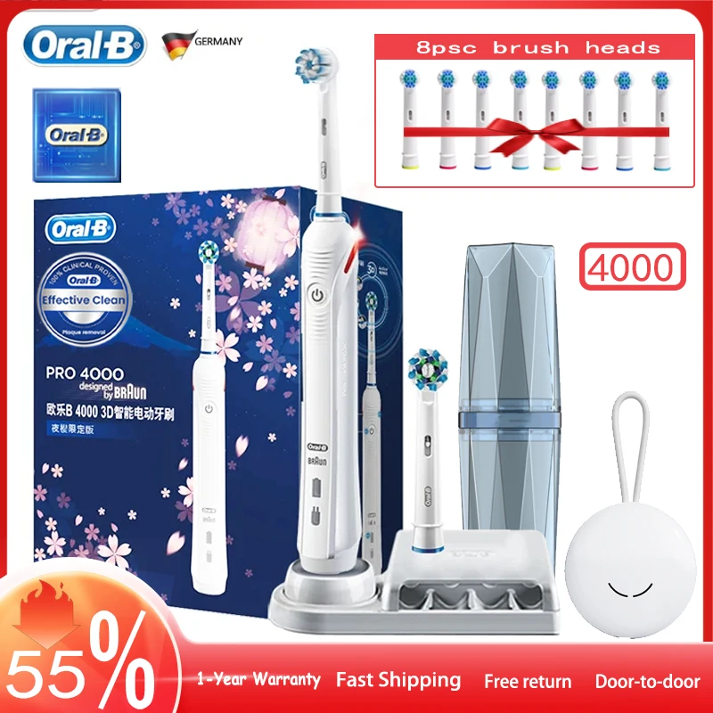 Ультразвуковая зубная щетка Oral B Pro 4000 с монитором давления