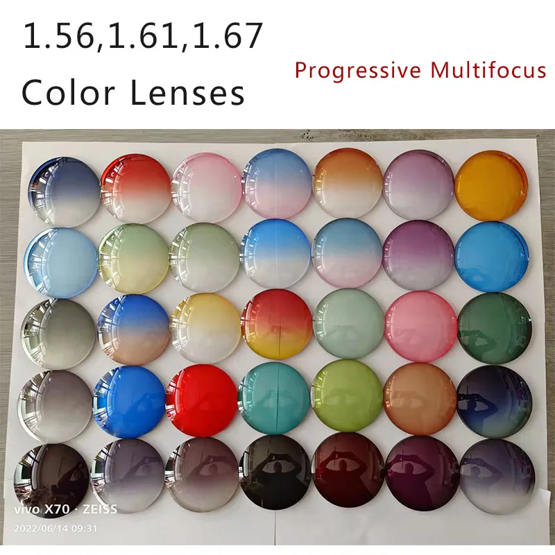 HDCRAFTER 1.56 1.61 1.67 Progressive Multifocus Prescription Optical Colorful Myopia Hyperopia Eyeglasses Lens Sunglasses Lenses