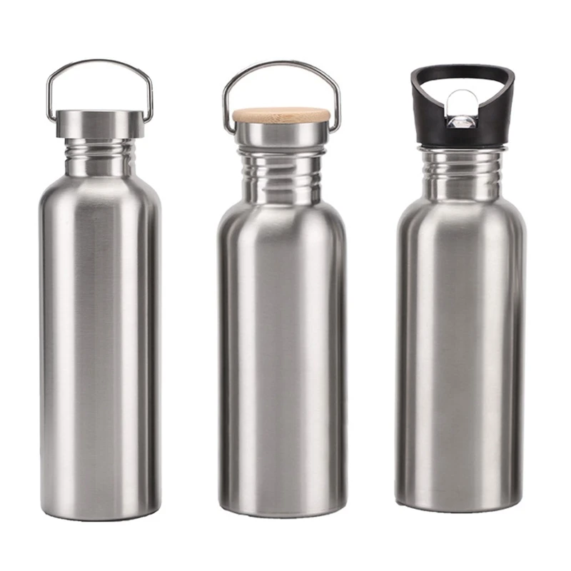 

Water Bottle with Handle & Lid Wide Mouth Non Insulated Food Grade Stainless Steel Leak Proof 12oz 17oz 20oz 25oz 34oz