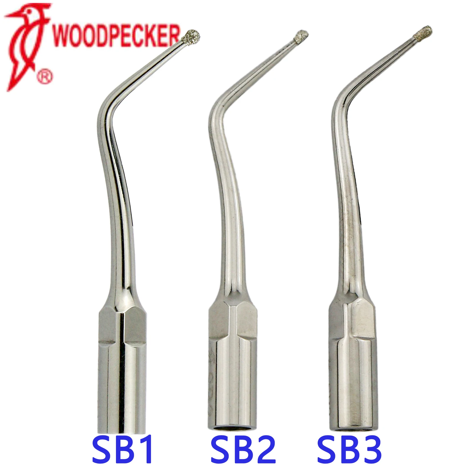 Woodpecker Dental Ultrasonic Scaler Endo Diamond Coated Cavity Preparation Scaling Tips SB1 SB2 SB3 Fit EMS